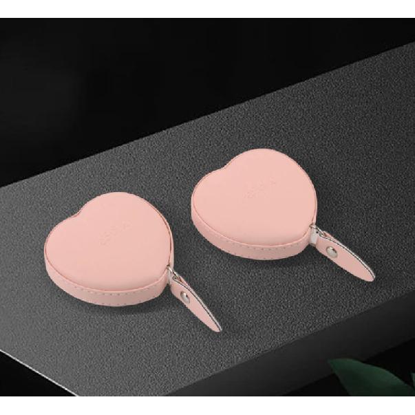 1pc PU Leather Love Small Tape Measure Waist Bust Tape Measure Home Measuring Cloth Ruler 59.06 Inch Multi-Function Mini Rule