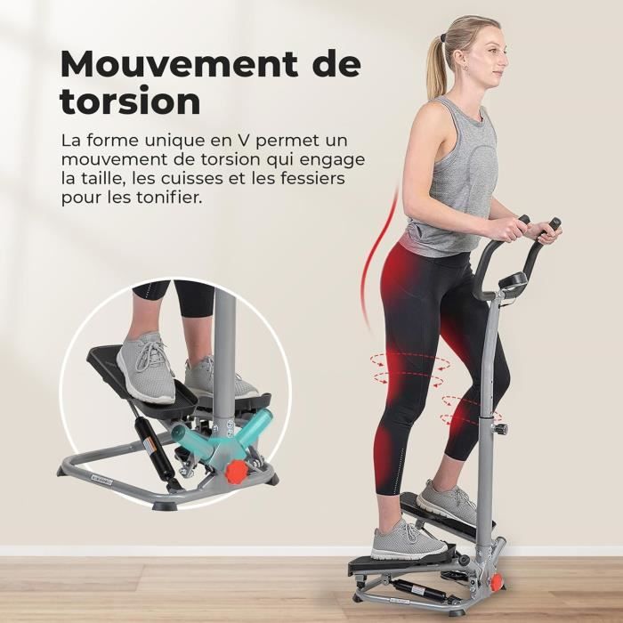 Stepper fitness - sunny health &amp; fitness - compact - moniteur numérique - antidérapant - 100 kg max