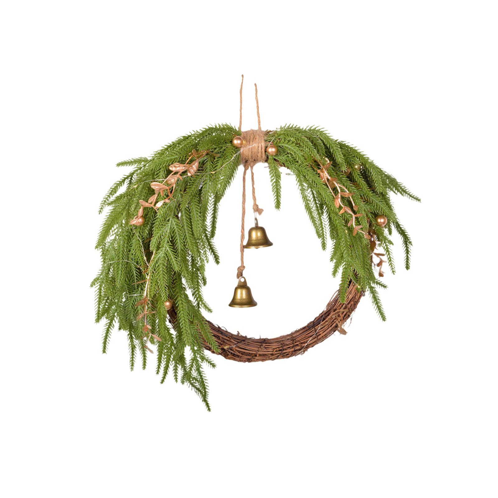 

Рождественский венок Бохо Венок Рождественский венок Украшение дома Украшение двери и стены One Size зелёный