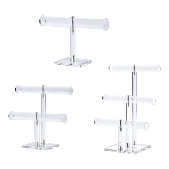 Jewelry Rack Stable Base Multi-Tier Space-saving Keep Organized Jewelry Storage Acrylic Hairband Watch Necklace T-bar Display Stand Jewelry Accessory