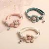 Adjustable Cat Collar with Cute Plush Flower and Bell Soft Kitten Necklace for Small Dogs Pet Accessories