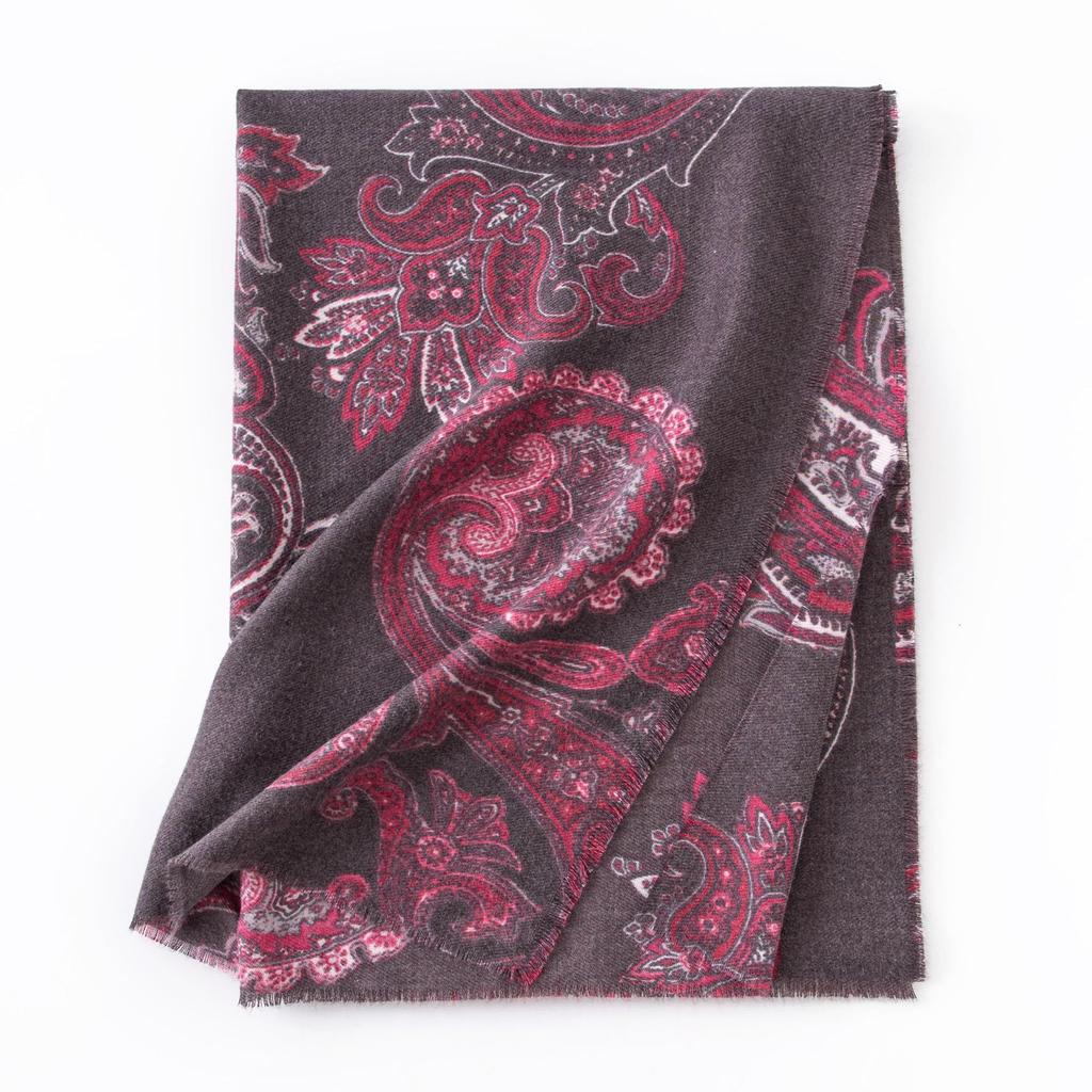 Scarf Autumn and Winter Cashew Print Women's European and American New Imitation Cashmere Shawl Thickened Warm and Cold Proof Scarf