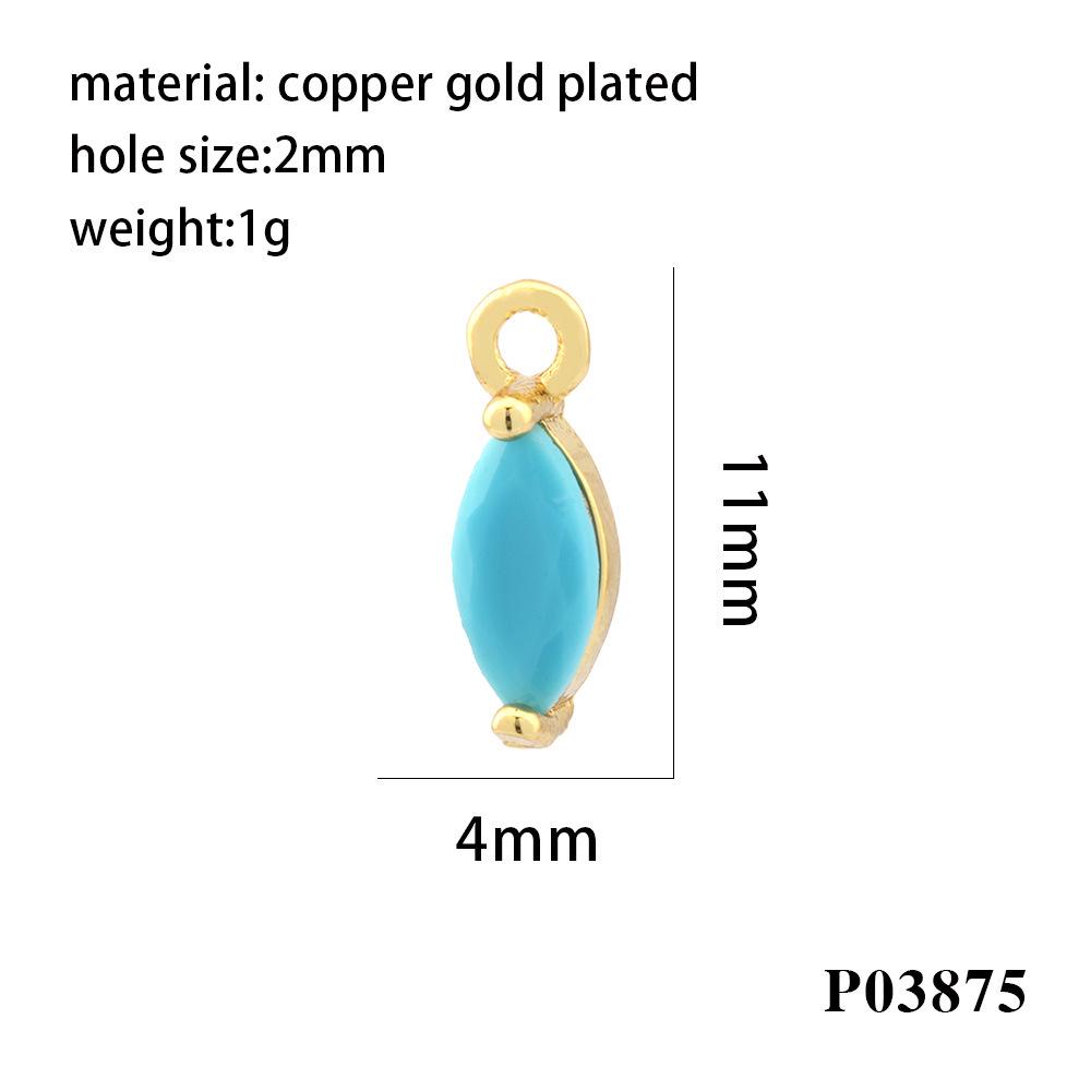 18K Gold-Plated Zircon Marquise Pendant DIY Jewelry Materials