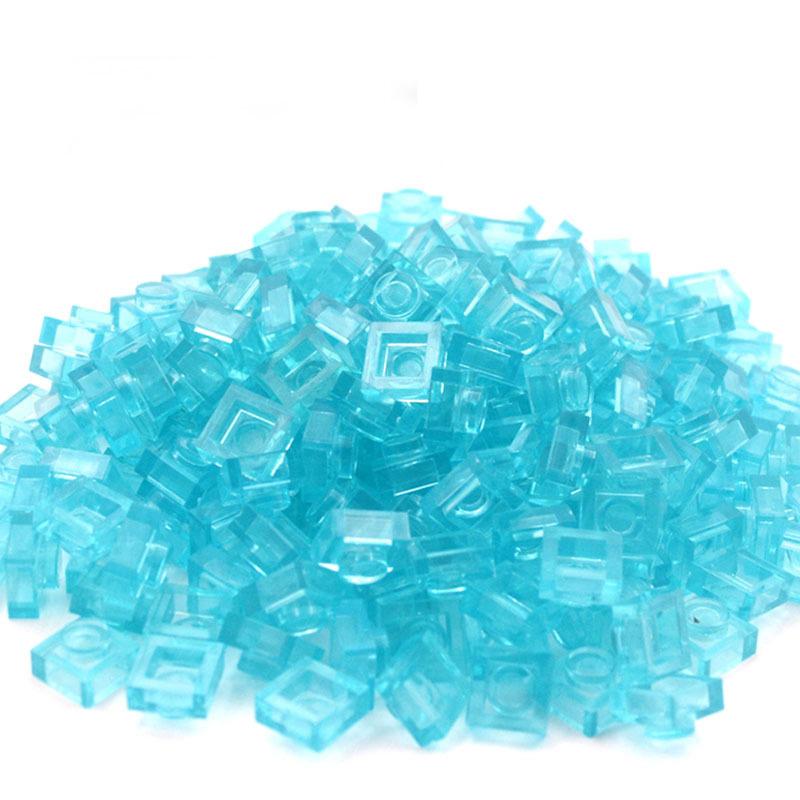 Kleiner Baustein Dünner Block Steine Transparente Farbe 1x1 Noppen 180 Stück Mischfarben DIY Montage Teile Stein 3024 MOC Spielzeug für Kinder