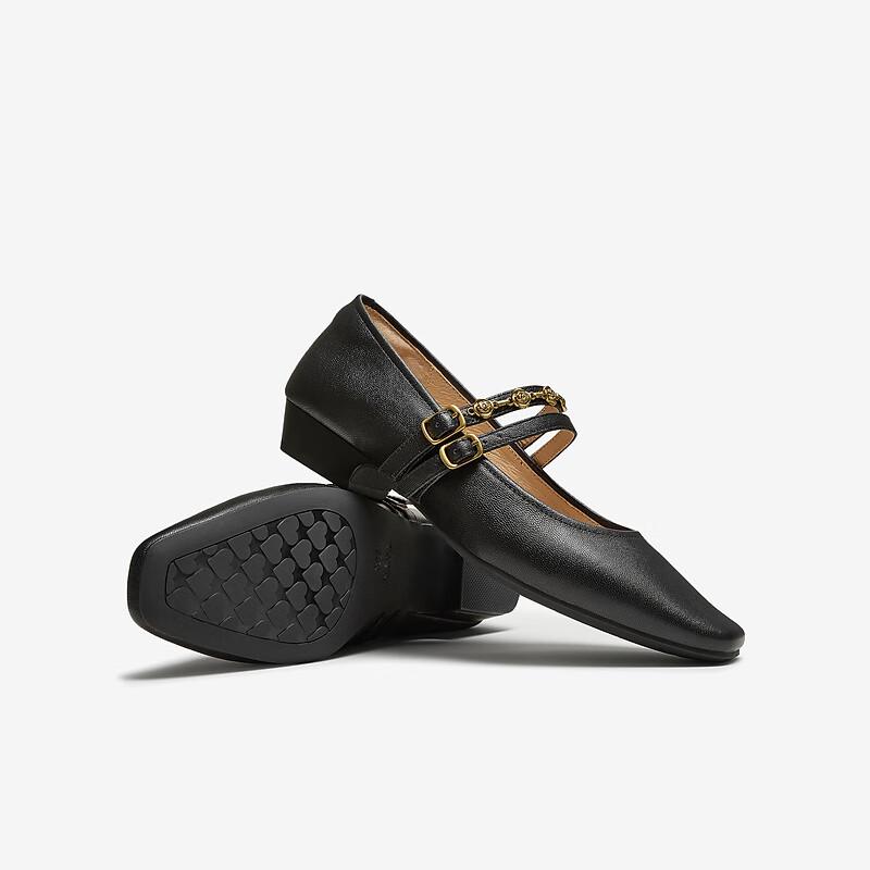 TATA Women's Sheepskin Mary Jane Flats