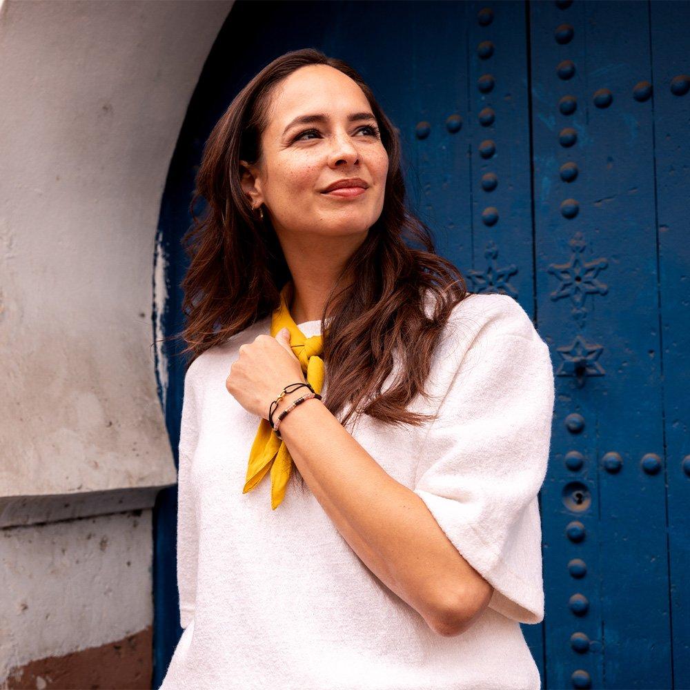 (Women's) Pig & Hen Mia Bracelet - Black X Gold