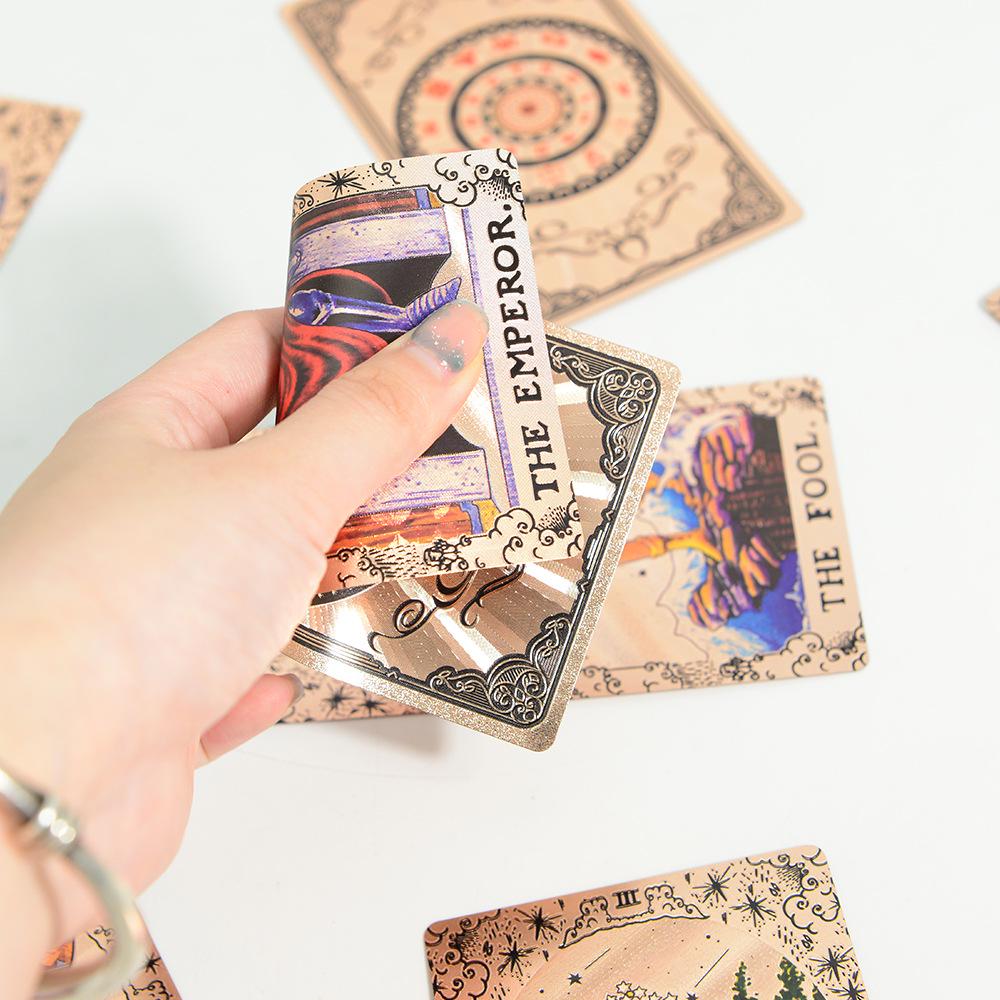 Rose Gold Waterproof Tarot Cards - 78-Card Classic Waite Hot Stamping Plastic Deck