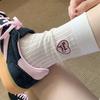 Summer Hollow Thin Sweet Pink Love Embroidered Ballet Socks For Women Pile Up Socks