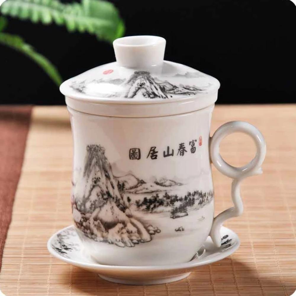 Cupa de ceai ceramică chinezească Jingdezhen porțelan albastru și alb ceașcă personală cu capac filtru întâlnire ceașcă cu bule birou