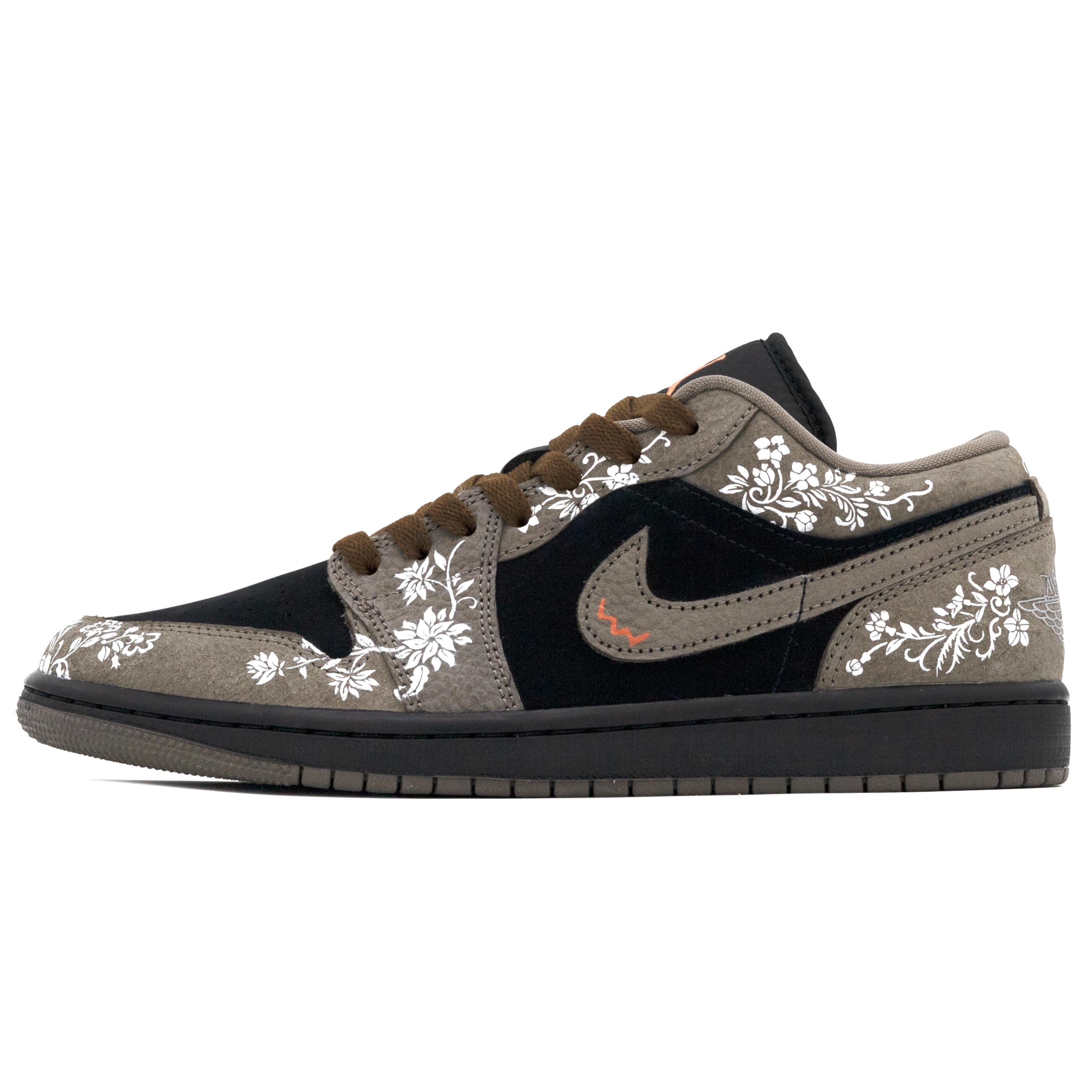 Jordan Air Jordan 1 Abrasion Resistant Abrasion Resistant Low top Vintage Basketball Shoes Unisex Brown Black IB7109-005(Team-) 40