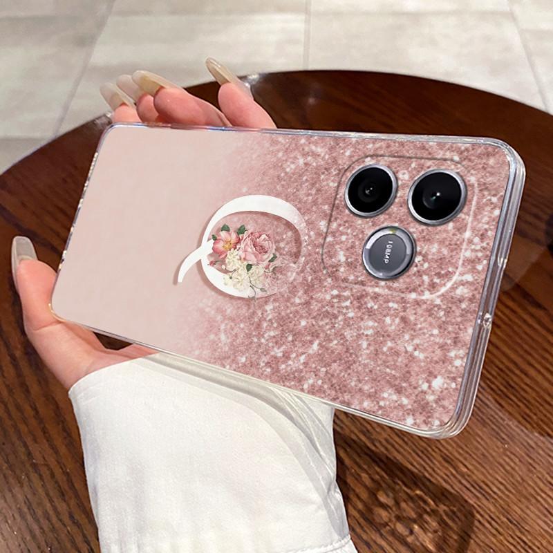 Anti-scratch Phone Case For Honor 600 Lite 5G/Honor 500 Smart 5G Jelly Clear TPU Soft Casing Lucky Letter Couple Shell