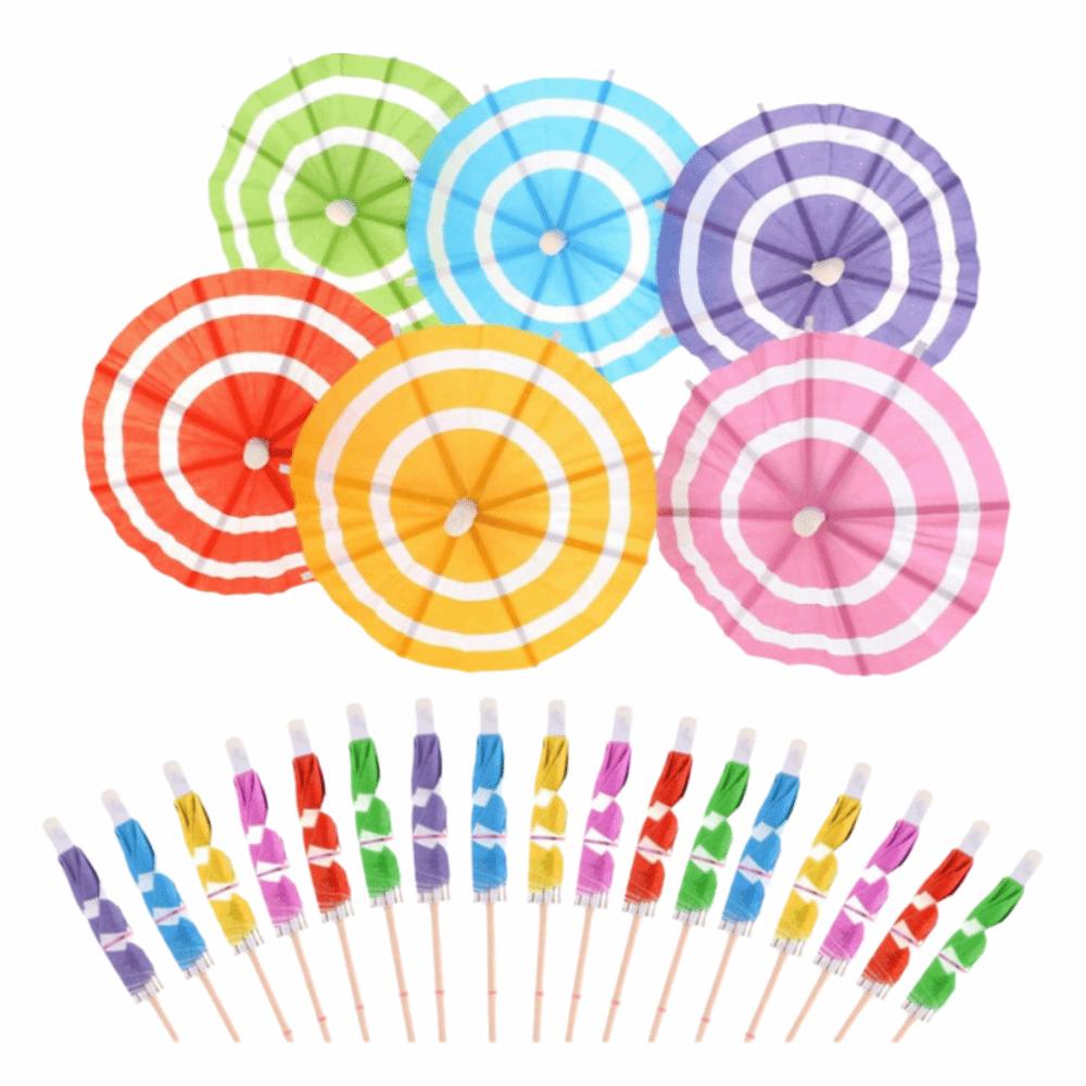50Pcs Colorful Paper Cocktail Picks Mini Cocktail Drink Umbrellas Party Decorations