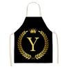 Golden Crown Letter Aprons Black Apron Apron Kitchen Apron for Men Apron Dress Garden Apron Cute Apron Chef Apron Maid Apron
