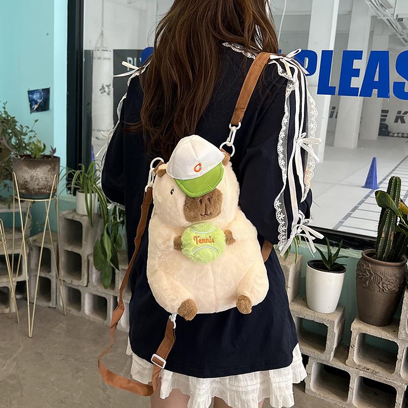 Creative cartoon doll backpack trendy cute ugly capybara plush bag