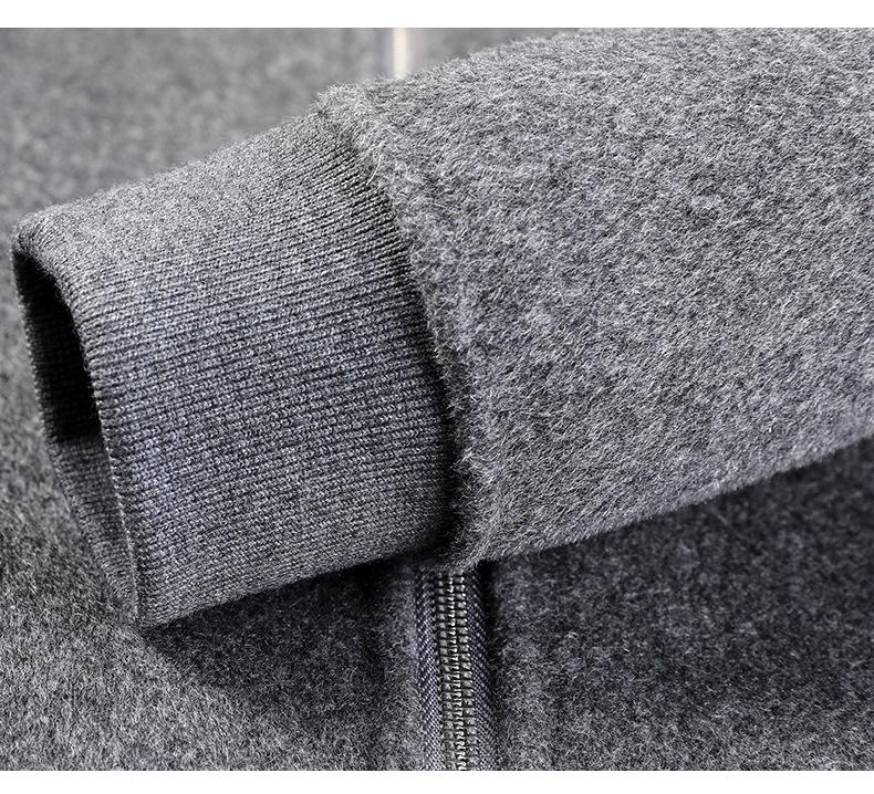 Men's Winter Wool Coat with Stand Collar - Casual, Loose-Fit Cardigan for Middle-Aged and Young Men