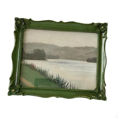 Vintage Photo Frame Landscape Card Holder Stand Desk with Hook Wall Hanging or Tabletop Display for