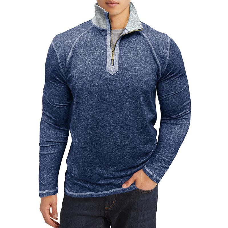 Men Slim Fit Long Sleeve Henley Zip Up Pullover Casual Daily Sweatshirt