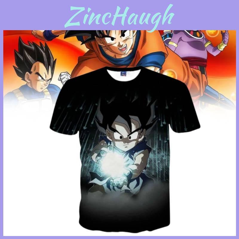 Trendy Anime Dragon Ball Series Men's T-shirt With Unique 3d Digital Print For Casual Wear