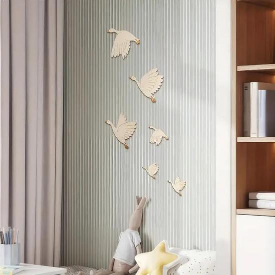 6 Stück/Set Holzmöwe Wanddekoration Bauernhaus Rustikal Seevogel Wandkunst Skulptur Zuhause Wohnzimmer Badezimmer Wand Dekoschild