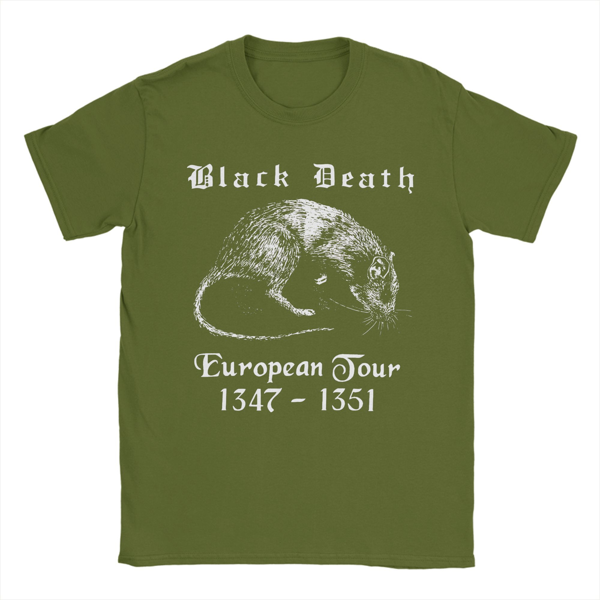 

Bubonic World Tour T Shirt Black Death European Tour Harajuku T Shirts Short-Sleeved Tshirt Summer Pure Cotton Plus Size Clothes 4XL