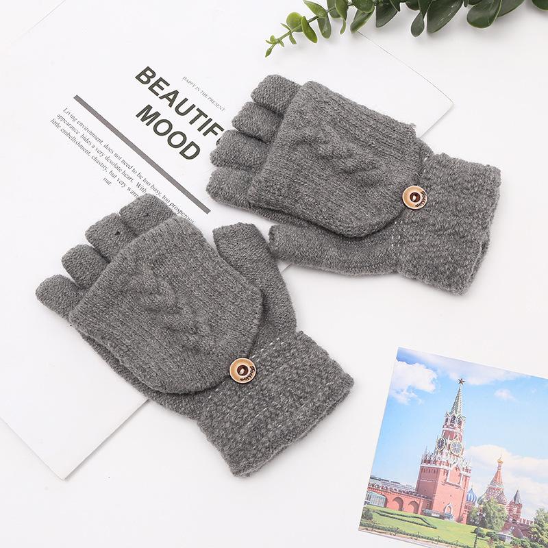 

Women s Cable Knit Faux Cashmere Half ,finger Flip Gloves , Outdoor Warm And Cold ,proof Thick Gloves One Size