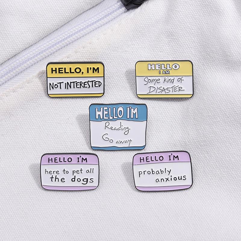 Style Cute Cartoon English Letter Badge Brooch Unique Alloy Pin For Trendsetters