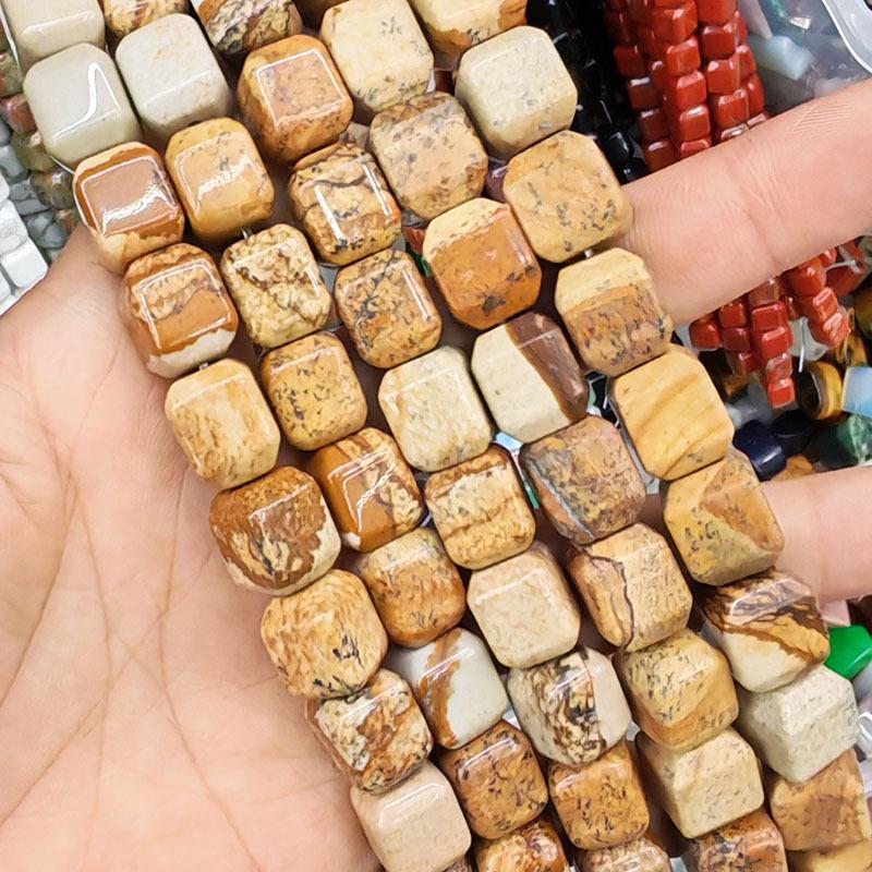 10x12mm Natural Red Agate Beveled Square Beads for DIY Bracelets and Necklaces