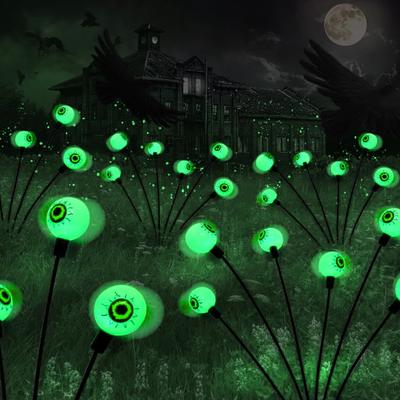 Halloween Ghost Eye Landscape Lights Waterproof Solar Ghost Eye Pathway Lights Scary 6 Beads for Garden Courtyard Decor