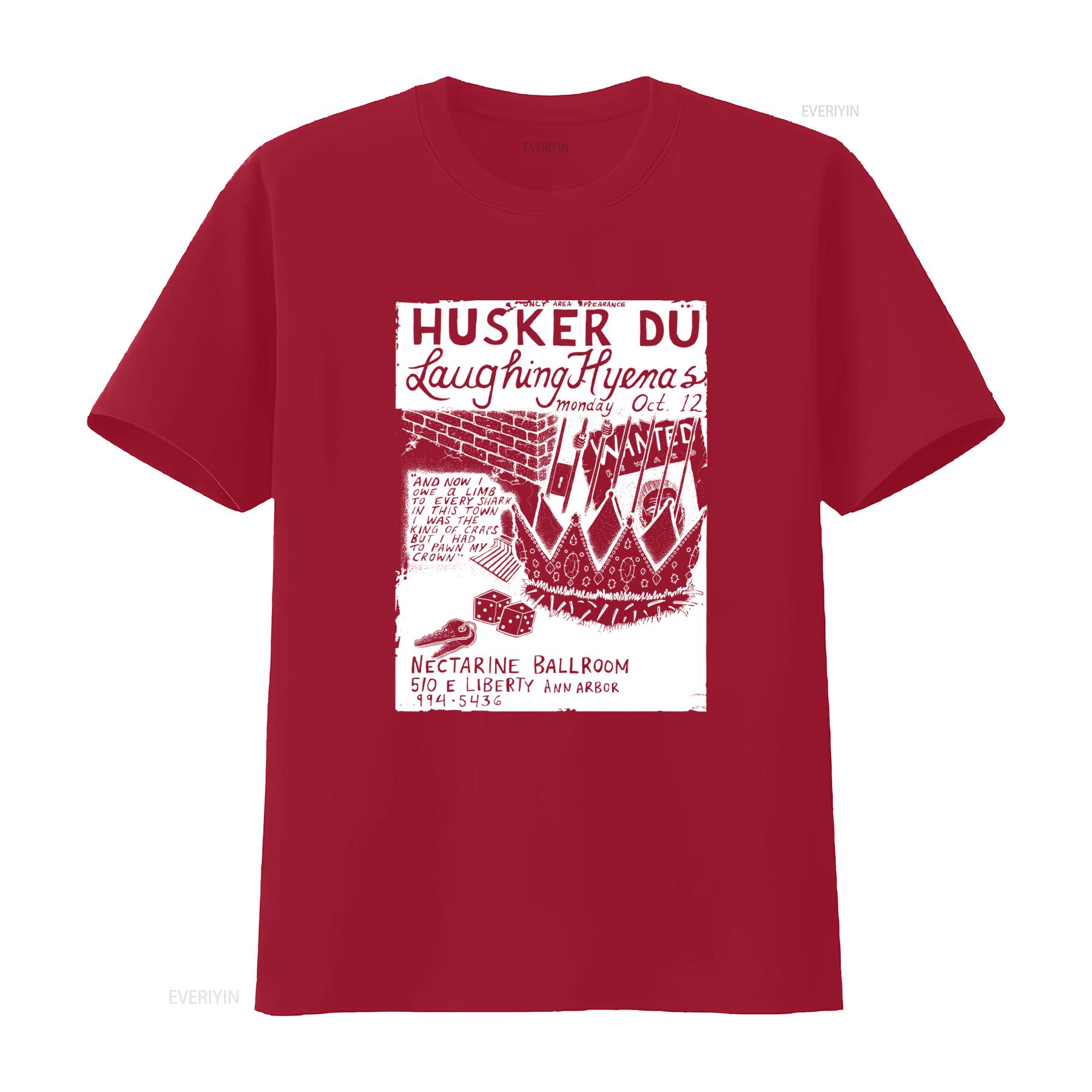 Husker Du Laughing Hyenas Gig Flyer Inspired Limited Edition Classic Black Tribute T Shirt vintage Washed Versatile streetwear S
