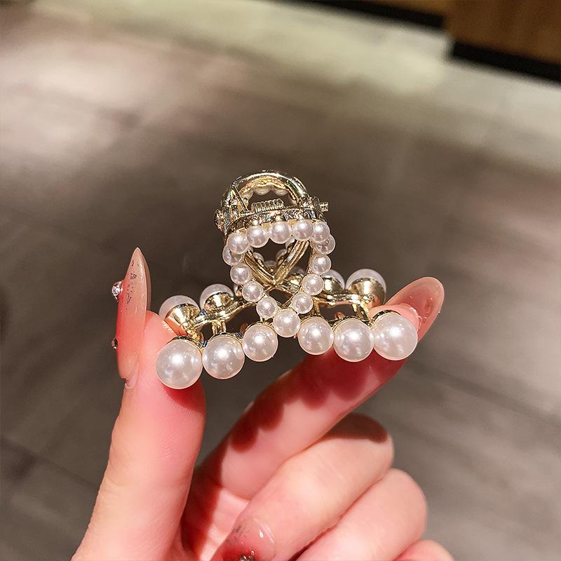 Alloy Rhinestone Small Hair Claw for Women Girls Ponytail Headwear Summer Elegant Shining Hair Grab Clip Hairpins Side Barrettes
