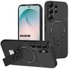 Coque pour Samsung Galaxy S26 Ultra, Silicone Antichoc avec Cercle Magnétique et Support - Noir