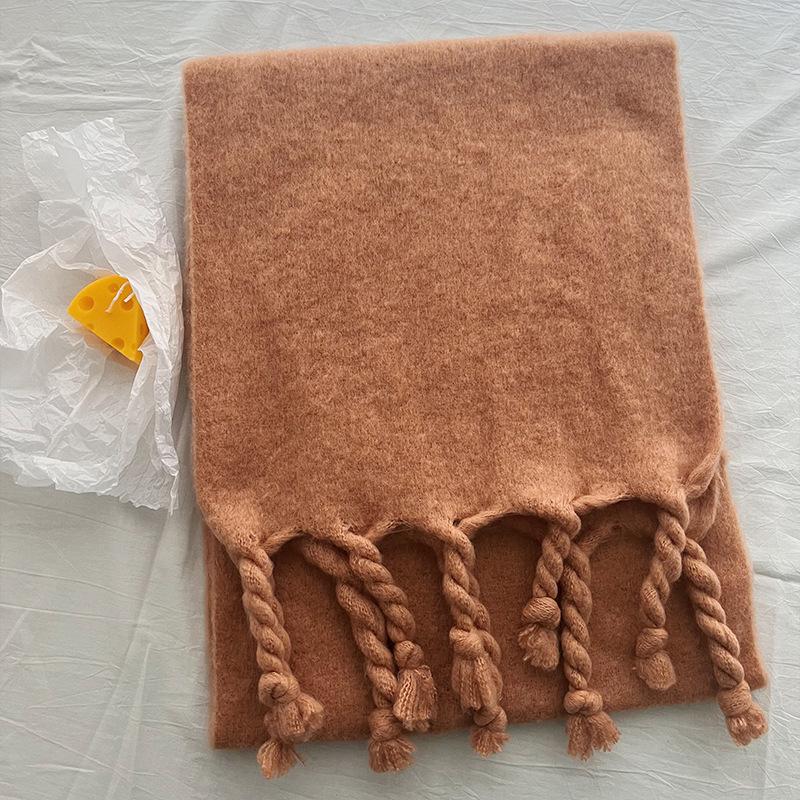 New Imitation Cashmere Women Scarf Winter Solid Warm Scarve Pashmina Tassel Mujer Female Foulard Bufanda Long Thick Wrap Shawl