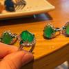 Jade Grün Eis Farbe Leuchtend Natürlicher Chrysopras Ring Achat Ring Echte Aufnahme