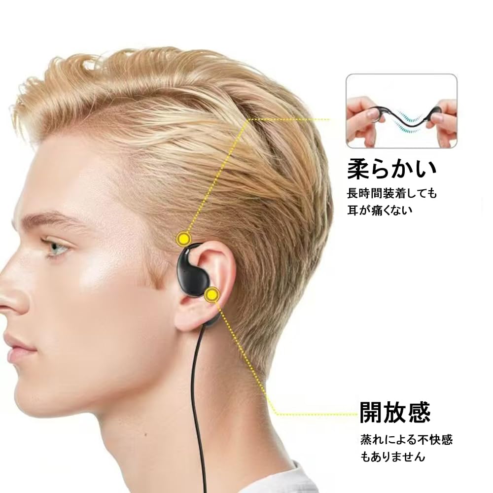 New with Volume Clear for Telework and Online Meetings Open-Ear Type-C Earphones, Wired, Type-C Jack, Ear-Hook, Mic, Open-Ear Design, Control, Calls,