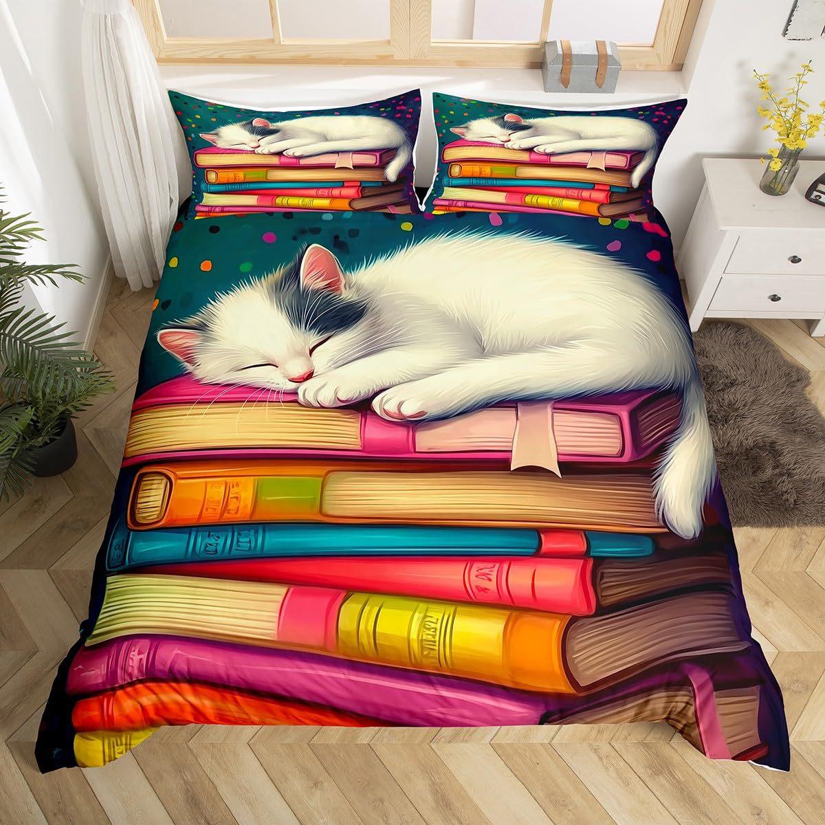 Серия Кошки Милое Животное 3D Цифровая Печать Пододеяльник Трехпредметное Постельное Белье Germany 155 * 200
