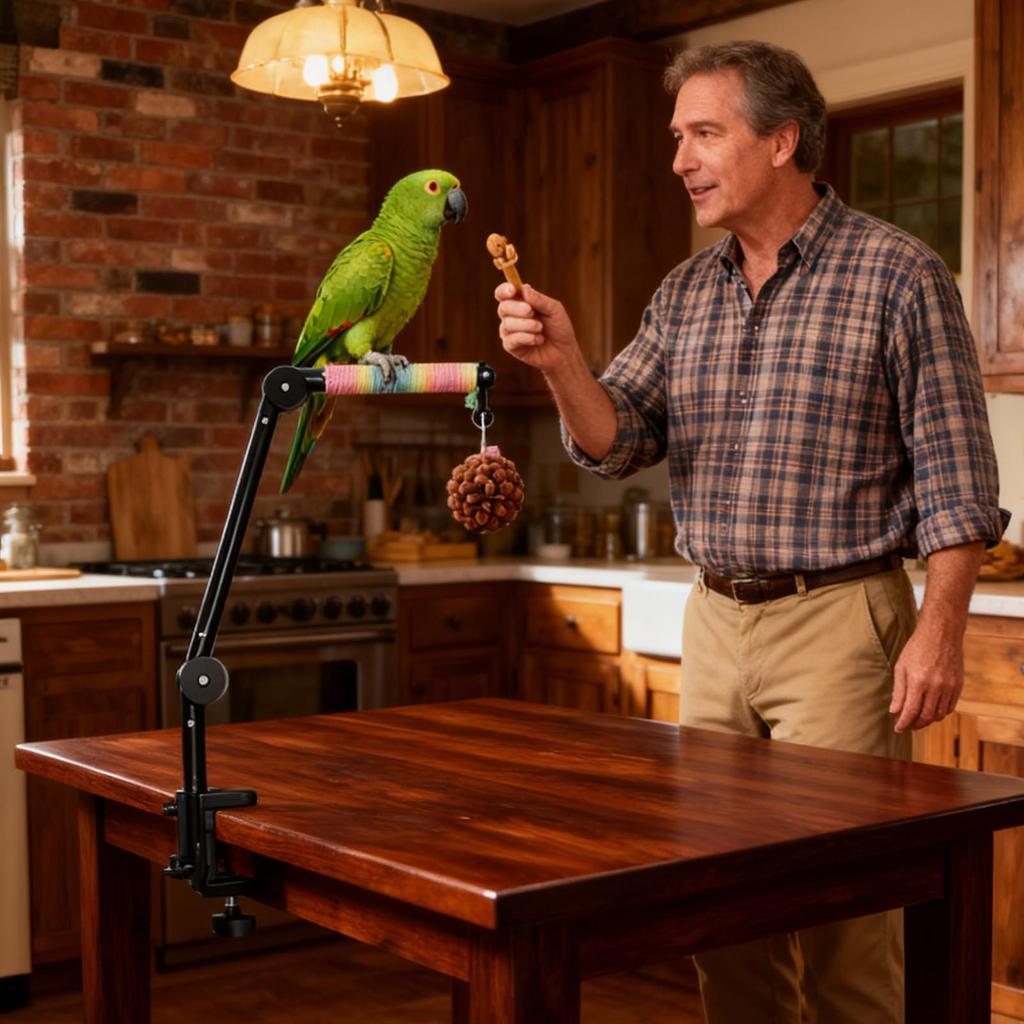 Bird Stand 4 In 1 Interactive Cage Accessories Bird Perch Stand Parrot Toys With Ball For Parakeet Cockatiel Conure Lovebird