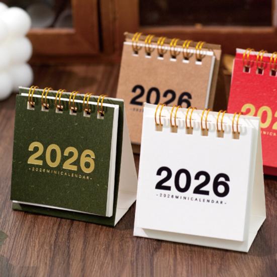 Mini Desk Calendar 2026 Standing Flip Small Desktop Calendar Jan.2026 to Dec 2026 12 Monthly Calendar with Twin-Wire Binding for Home Office School