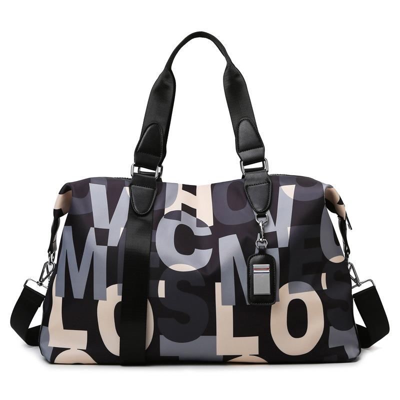 

Летняя новая модная спортивная сумка для фитнеса с буквенным принтом, высококачественная Оксфордская водонепроницаемая дорожная сумка для отдыха, унисекс, сумка для йоги, плавания, большая вместительная домашняя сумка для хранения one size серый