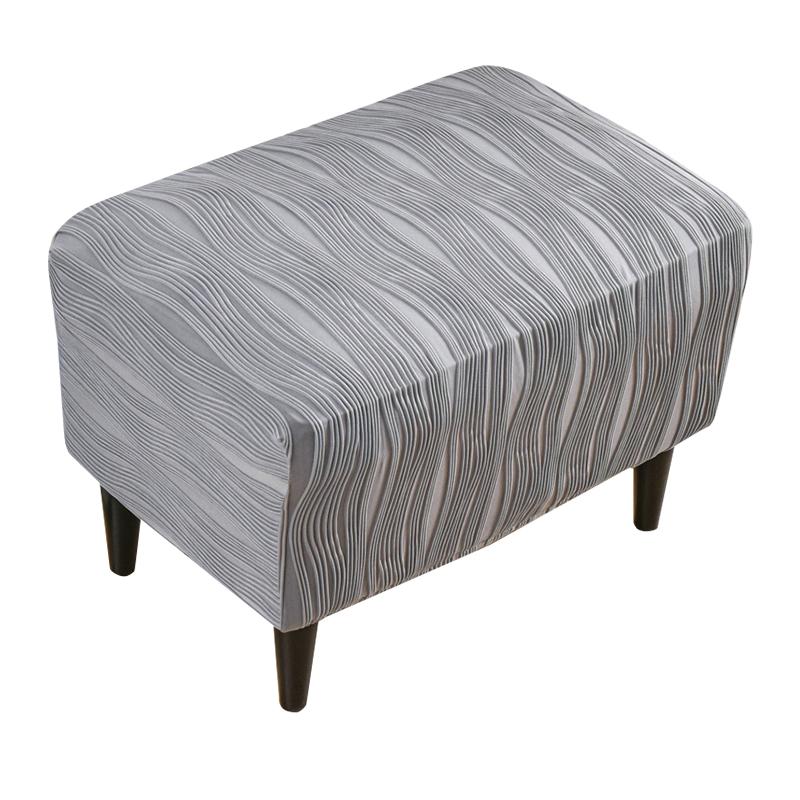 Чехол для пуфа из эластичной плотной ткани, складной табурет для хранения, защитный чехол для мебели, мягкий прямоугольный чехол с эластичным дном, 1 шт. светло-серый