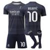 Teens Kids Adults Custome Name Football Kits 25/26 Real Madrid Away #10 Mbappé Sport Training Jersey Set with Socks