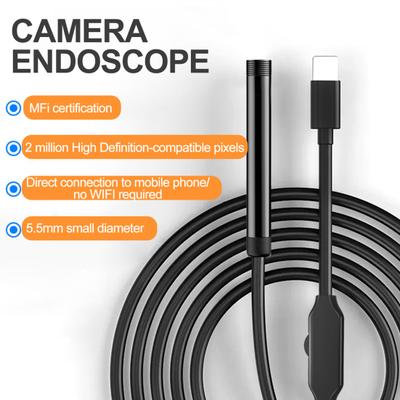 Inspektionsendoskop-Telefon-Scope-Kamera mit Licht IP67 wasserdicht Einfache Verbindung 1080P Boreskop-Inspektionskamera iPhone