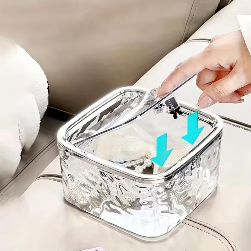 Hair Accessories Organizer Storage Box Clear Acrylic Hair Tie Organizer for Headband, Bows, Cotton Swab Organization, Bathroom