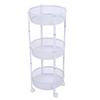 Carrito de Servicio Metálico Giratorio de 3 Niveles Multifuncional Plegable Redondo de Almacenamiento Carrito para Cocina