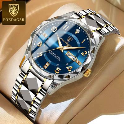 Luxury Men Watches Business Top Brand Man Wristwatch Waterproof Luminous Date Week Quartz Men's Watch
