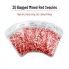 2G Valentine's Day Red Heart Flower Glitter Matte Nail Art Decorations