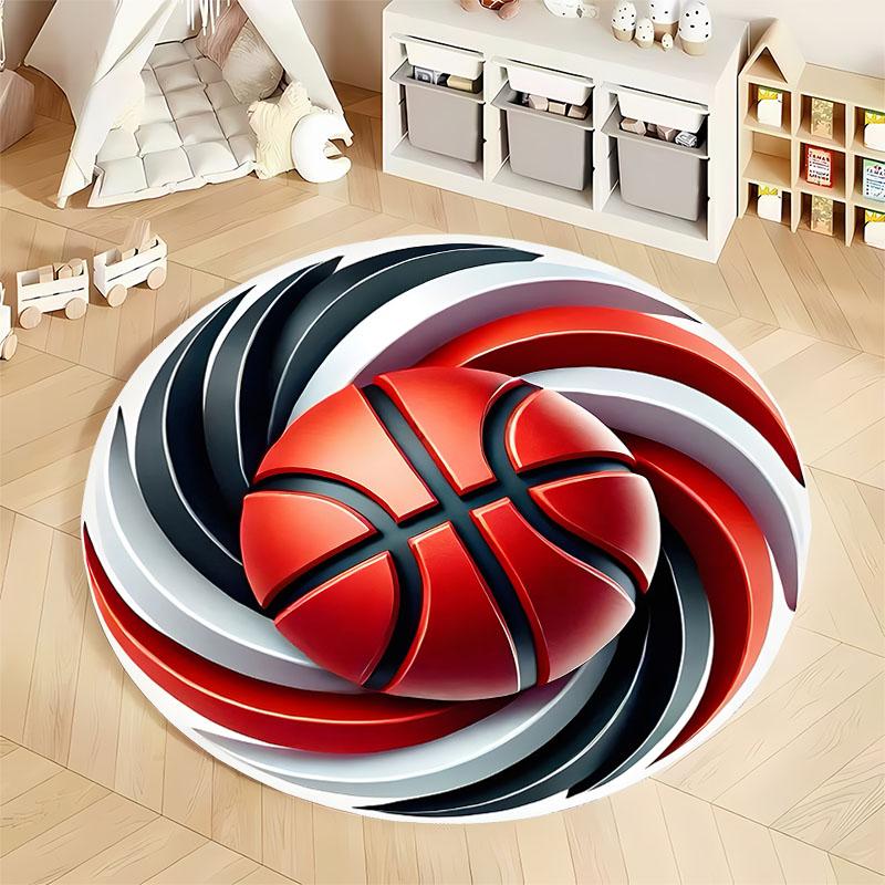 "Vibrant Basketball-Themed Rug for Sports Enthusiasts" Round Carpet for Home Sofa Bedroom, Gift