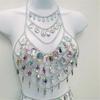 Rhinestones Body Chains Beach Bikini Bra Top Crystal Chest Chains Wasit Body Jewelry Accessories for Women Girls Gifts