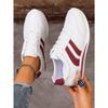 Women's Spring-Autumn Lace-Up Gump-Style Casual Sports Shoes, Versatile Training White Footwear, Available In Large Sizes.