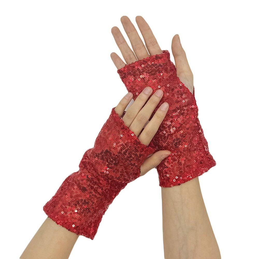 Vintage Cosplay Mittens Shining Dancing Gloves Fashion Sequins Gloves Nightclub Stage