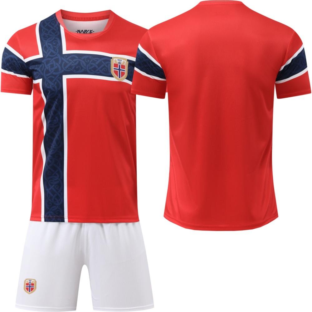 Factory-direct supply of 2026 World Cup Norway home football jerseys, jerseys with numbers 9 Haaland, and 10 Odegaard sets size 16